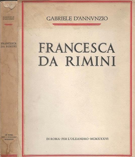 Francesca da Rimini - Gabriele D'Annunzio - copertina