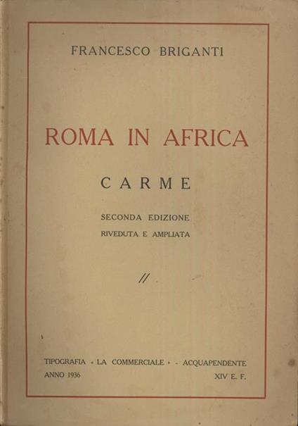 Roma in Africa. Carme - Francesco Briganti - copertina