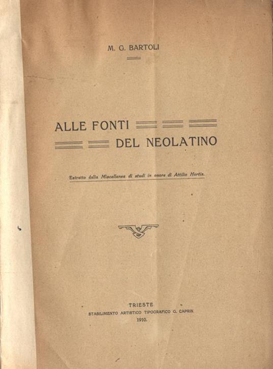 Alle fonti del neolatino - Marco Bartoli - copertina