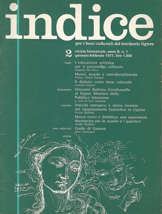 Indice per i beni culturali del territorio ligure - copertina