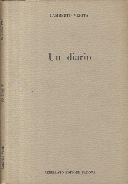 Un diario - Lamberto Verità - copertina