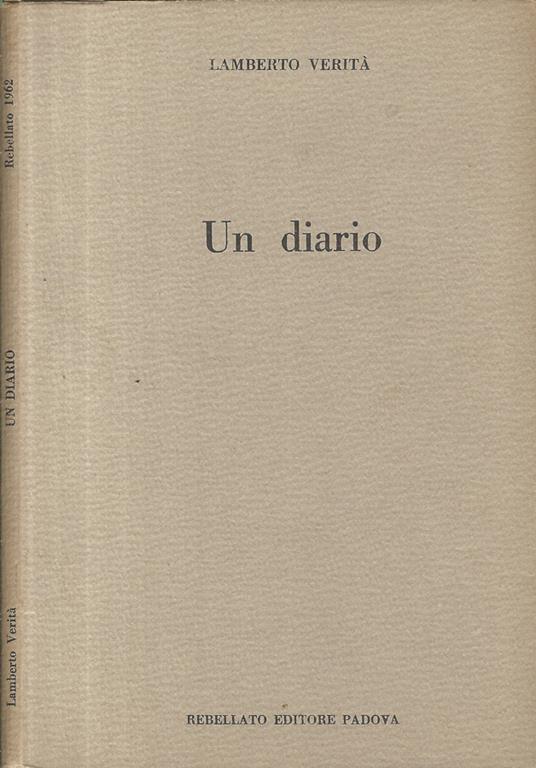 Un diario - Lamberto Verità - copertina