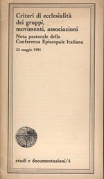 Criteri di ecclesialità dei gruppi, movimenti, associazioni
