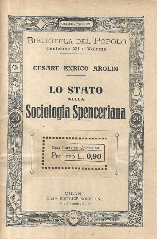 Lo Stato nella Sociologia Spenceriana - Cesare E. Aroldi - copertina