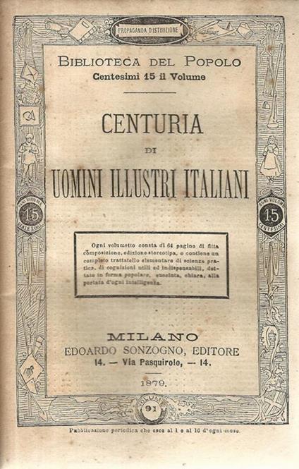Centuria di uomini illustri italiani - copertina