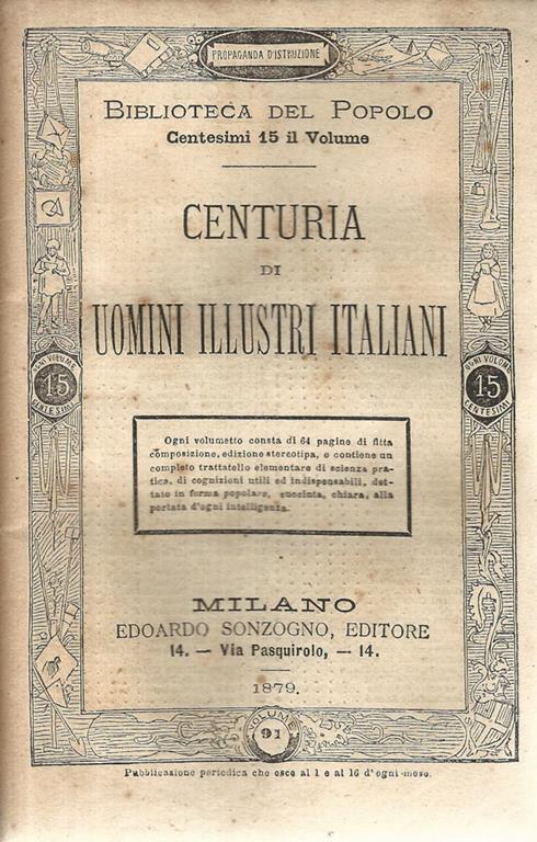 Centuria di uomini illustri italiani - copertina