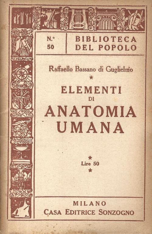 Elementi di anatomia umana - copertina
