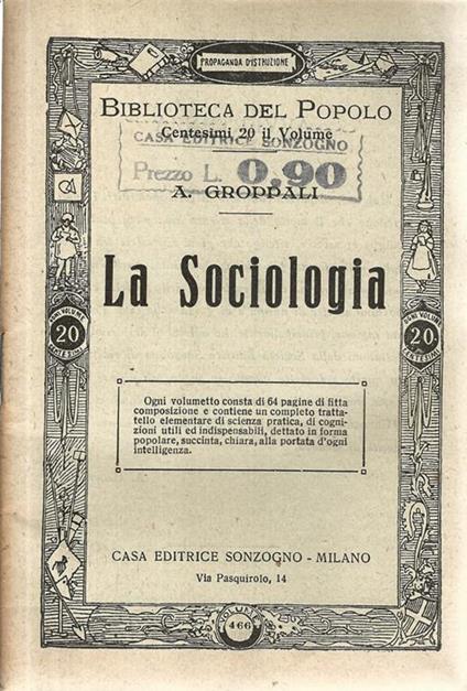 La Sociologia - A. Groppali - copertina