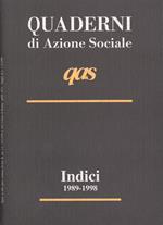 Qas Quaderni Di Azione Sociale. Indici 1989 - 1998
