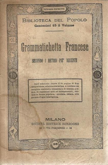 Grammatichetta Francese. Secondo i metodi più recenti - copertina