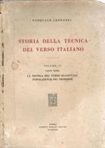 Storia della tecnica del verso italiano Vol II. La tecnica del verso dialettale popolaresco dei primordi