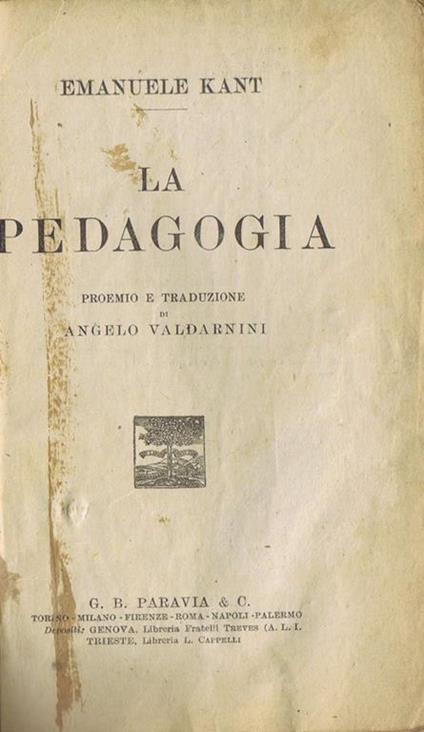 La Pedagogia - Immanuel Kant - copertina