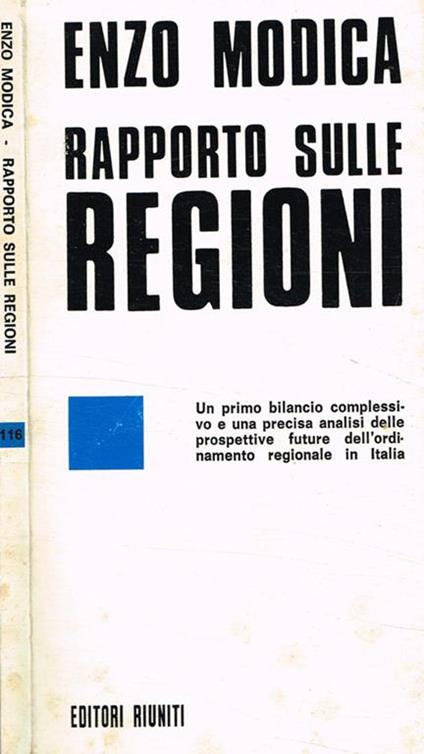 Rapporto sulle regioni - Enzo Modica - copertina