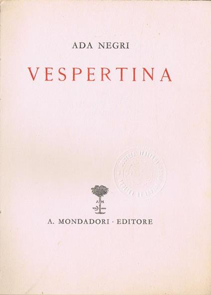 Vespertina - Ada Negri - copertina