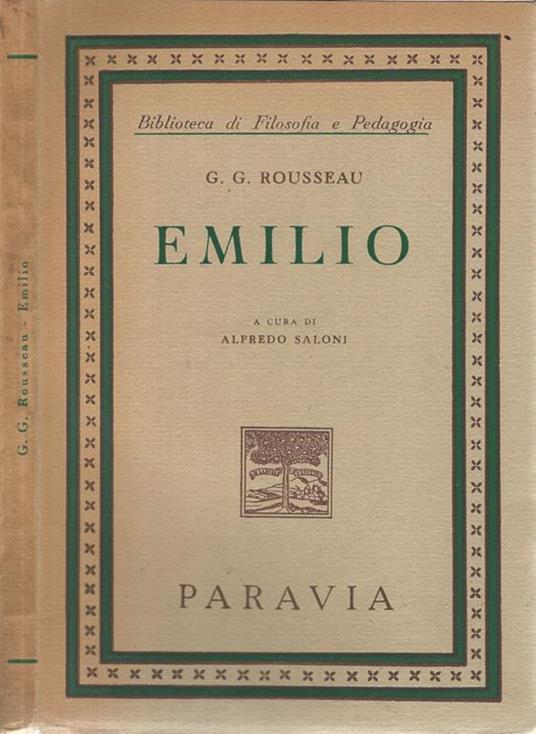 Emilio - Jean-Jacques Rousseau - copertina