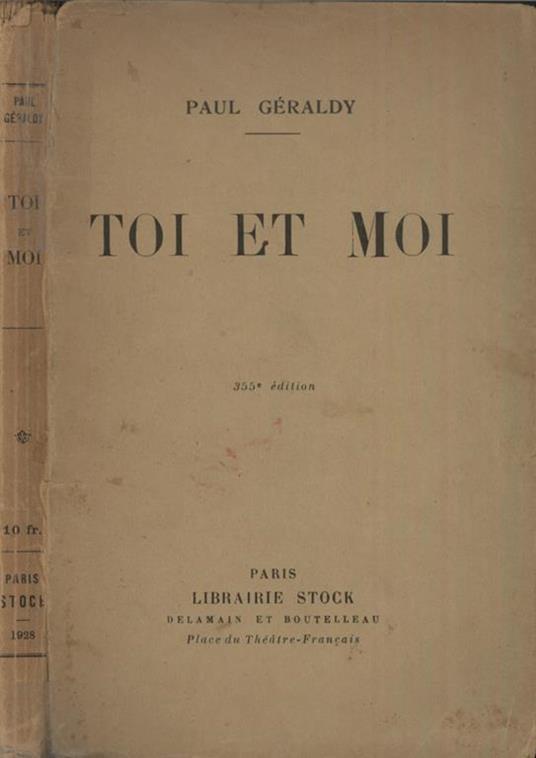 Toi et moi - Paul Géraldy - copertina