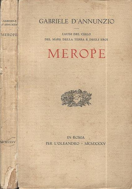 Merope. Laudi del cielo del mare della terra e degli eroi - Gabriele D'Annunzio - copertina