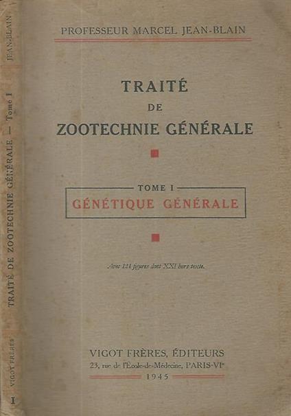 Traité de Zootechnie generale Tomo I - copertina