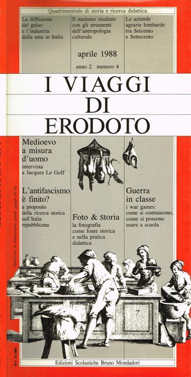 I viaggi di Erodoto. Quadrimestrale di storia e ricerca didattica anno 2 numero 4 - copertina