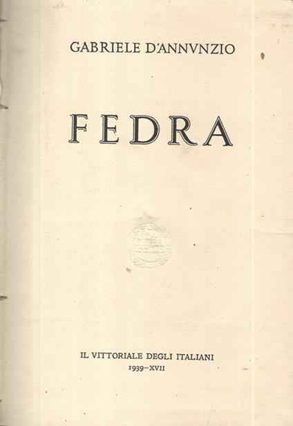 Fedra - Gabriele D'Annunzio - copertina