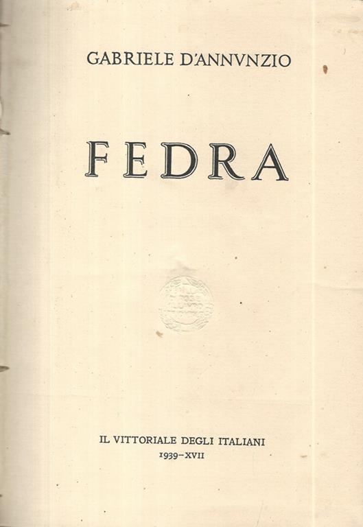 Fedra - Gabriele D'Annunzio - copertina