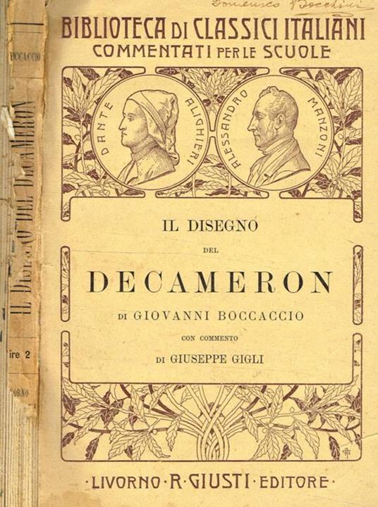 Il disegno del Decameron - Giovanni Boccaccio - copertina