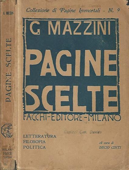 Pagine scelte - Giuseppe Mazzini - copertina