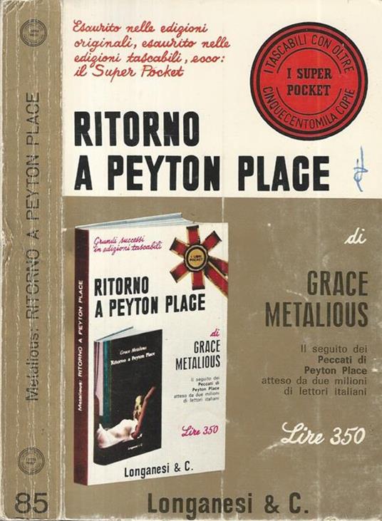 Ritorno a Peyton Place - Grace Metalious - copertina