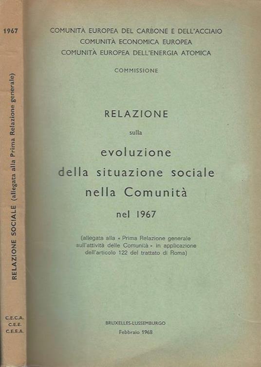 Relazione sulla evoluzione della situazione sociale nella Comunità nel 1967 - copertina