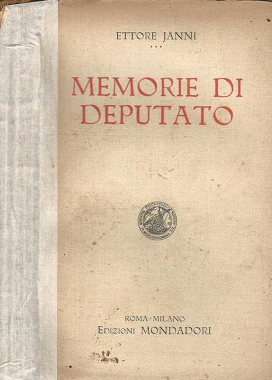 Memorie di un deputato - Ettore Janni - copertina