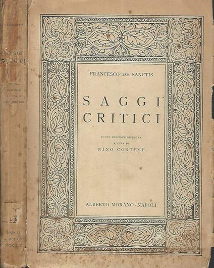 Saggi Critici - Francesco De Sanctis - copertina