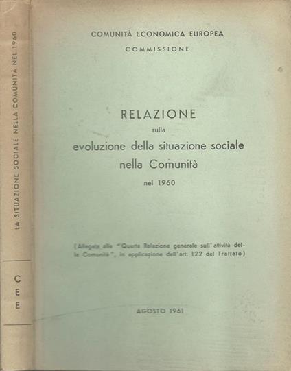 Relazione sulla evoluzione della situazione sociale nella Comunità nel 1960 - copertina