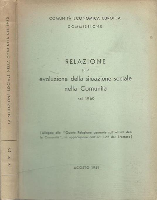 Relazione sulla evoluzione della situazione sociale nella Comunità nel 1960 - copertina