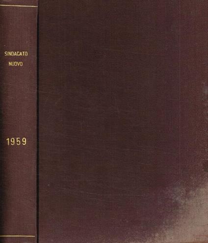 Sindacato Nuovo. Mensile dei quadri della CISL 1959 - Claudio Rocchi - copertina