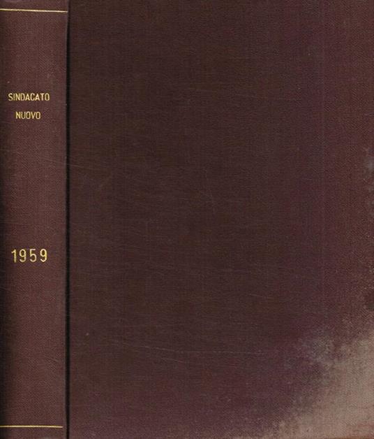 Sindacato Nuovo. Mensile dei quadri della CISL 1959 - Claudio Rocchi - copertina