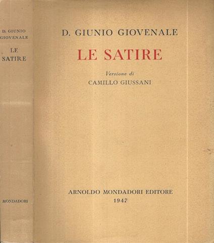 Le Satire - D. Giunio Giovenale - copertina