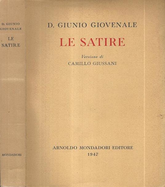 Le Satire - D. Giunio Giovenale - copertina