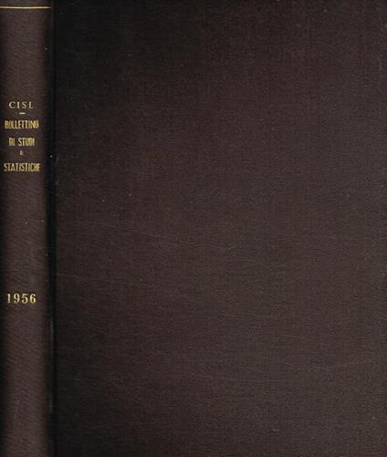 Cisl. Bollettino di studi e statistiche anno IV - Ufficio Studi e Formazione - copertina