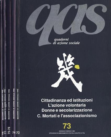 Qas Quaderni Di Azione Sociale Anno 1990 N. 73 - 74 - 75, 76 - 77 - 78 - copertina