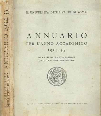 Annuario per l'anno accademico 1934-35 - copertina