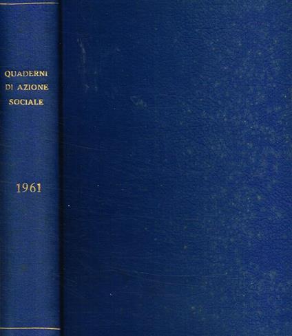 Quaderni di azione sociale. Rivista bimestrale anno XII - Vitaliano Rovigatti - copertina
