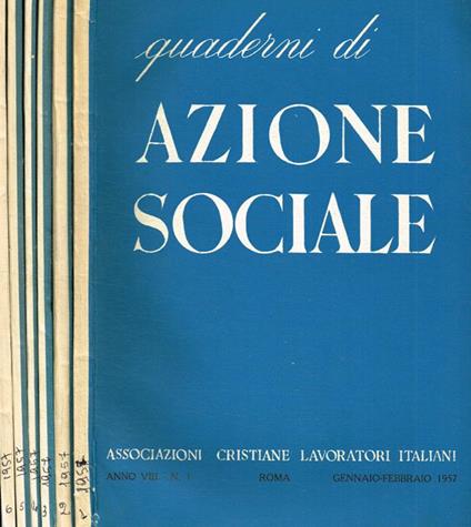 Quaderni di azione sociale. Rivista mensile anno VIII - Dino Penazzato - copertina