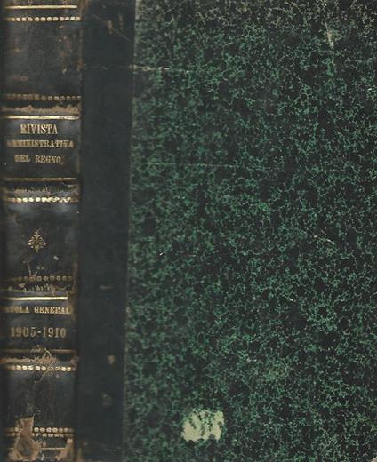 Tavola generale Sessennale. Repertorio analitico alfabetico nei volumi dal 1905 al 1910 - copertina