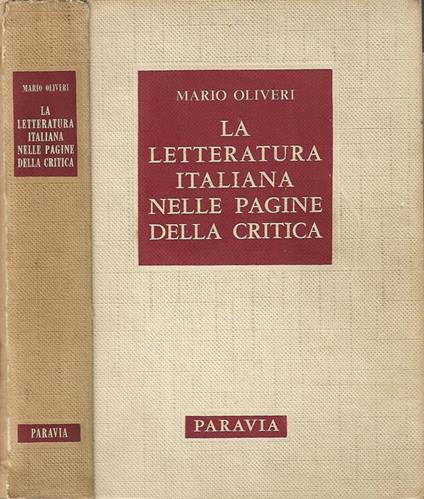 La letteratura italiana nelle pagine della critica - Mario Oliveri - copertina