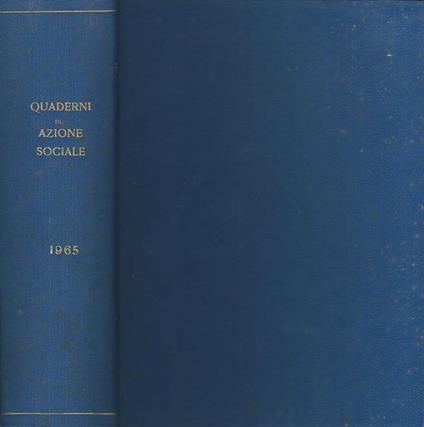 Quaderni di Azione sociale Anno XVI- annata completa. Rivista trimestrale - Livio Labor - copertina