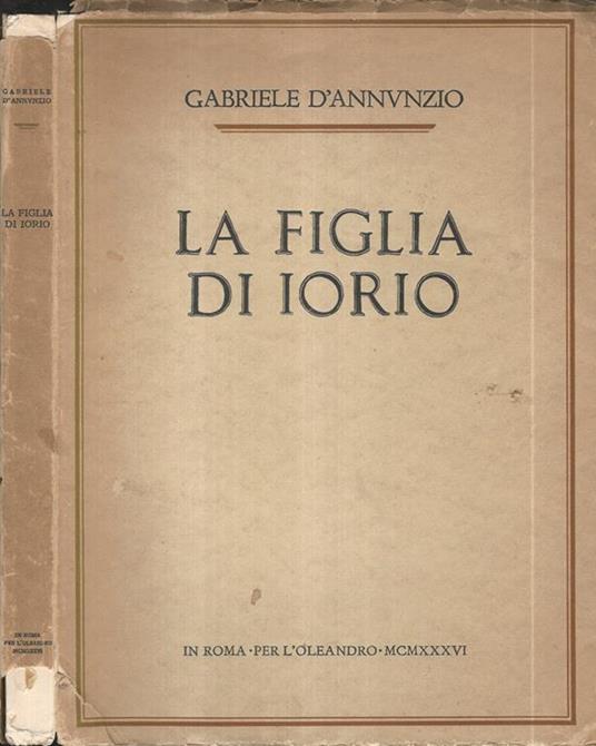 La figlia di Iorio - Gabriele D'Annunzio - copertina