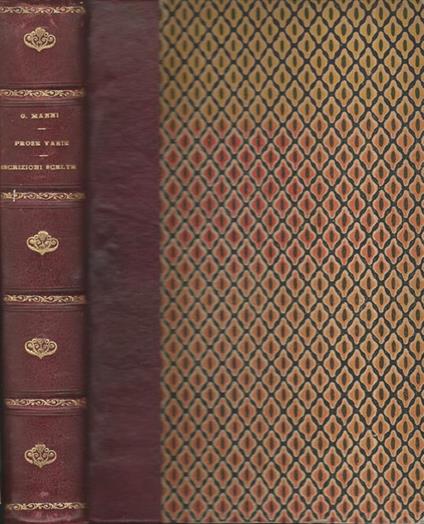 Prose varie - Giuseppe Manni - copertina
