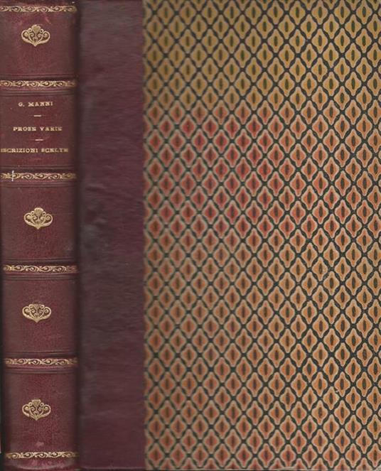 Prose varie - Giuseppe Manni - copertina