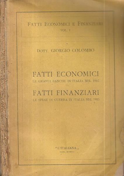 Fatti economici Fatti finanziari - Giorgio Colombo - copertina