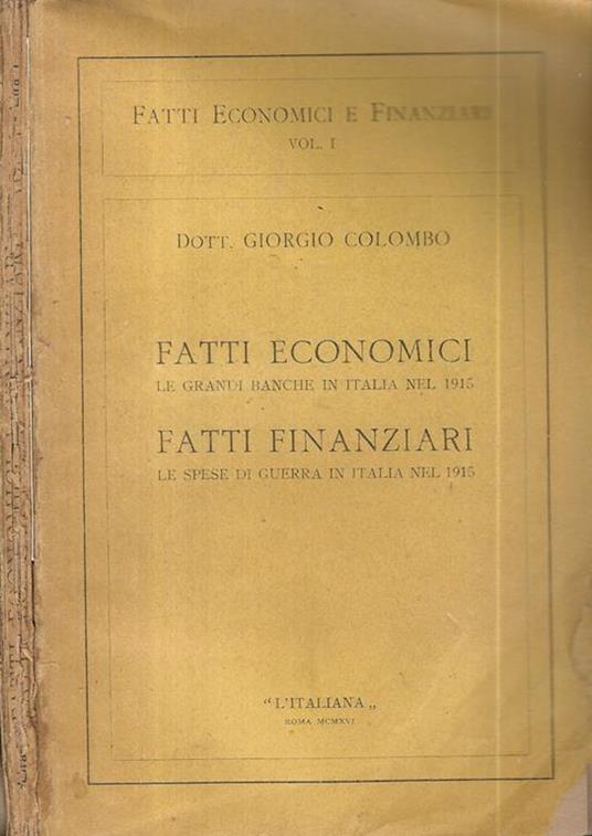 Fatti economici Fatti finanziari - Giorgio Colombo - copertina